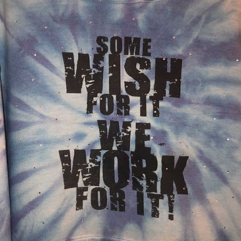M Custom Tie Dye Blue White Cloud Pullover Sweatshirt Hoodie - Picture 3 of 13
